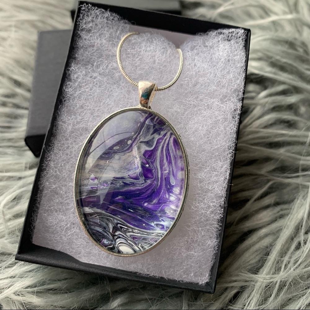 🌸HOST PICK🌸 Handmade Fluid Art Necklace- Pathway